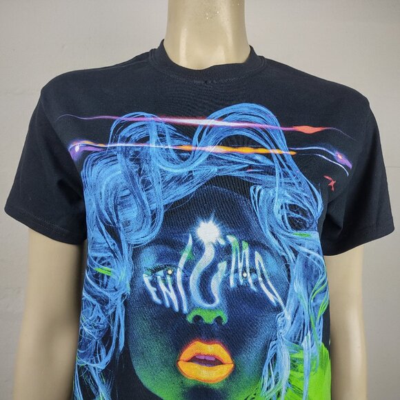 NWT Lady Gaga Enigma Las Vegas black short sleeve t-shirt womens Small - Picture 2 of 9
